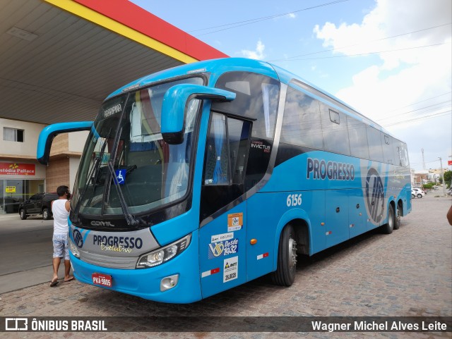 Auto Viação Progresso 6156 na cidade de Custódia, Pernambuco, Brasil, por Wagner Michel Alves Leite. ID da foto: 9783646.