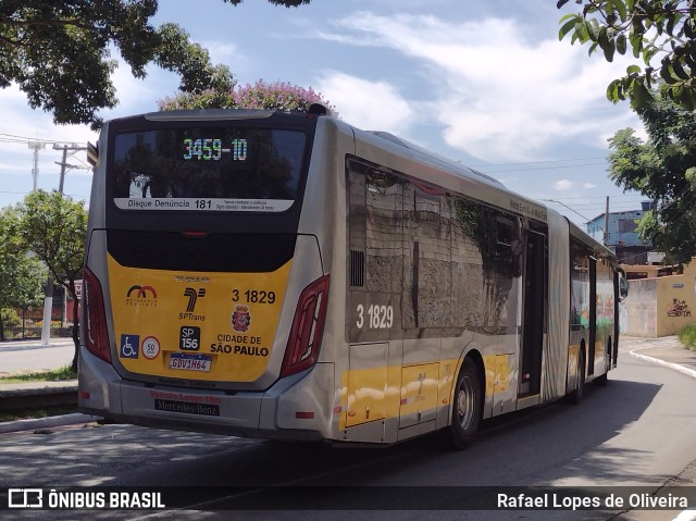 Viação Metrópole Paulista - Zona Leste 3 1829 na cidade de São Paulo, São Paulo, Brasil, por Rafael Lopes de Oliveira. Número da foto: #9784400.