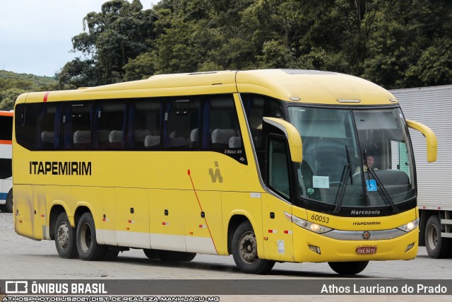 Viação Itapemirim 60053 na cidade de Manhuaçu, Minas Gerais, Brasil, por Athos Lauriano do Prado. ID da foto: 9786114.