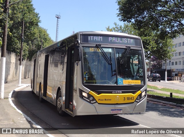 Viação Metrópole Paulista - Zona Leste 3 1843 na cidade de São Paulo, São Paulo, Brasil, por Rafael Lopes de Oliveira. Número da foto: #9784351.