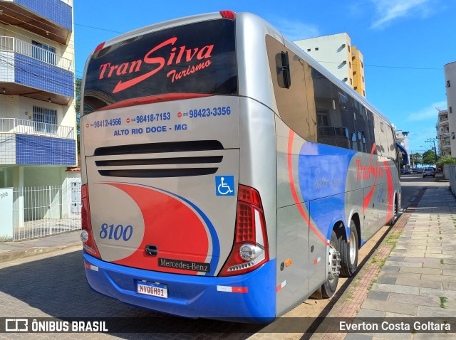 TranSilva Turismo 8100 na cidade de Piúma, Espírito Santo, Brasil, por Everton Costa Goltara. Número da foto: #9784765.