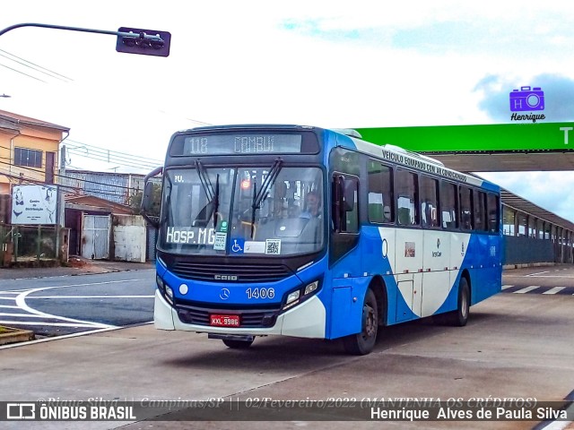 VB Transportes e Turismo 1406 na cidade de Campinas, São Paulo, Brasil, por Henrique Alves de Paula Silva. Número da foto: #9789103.