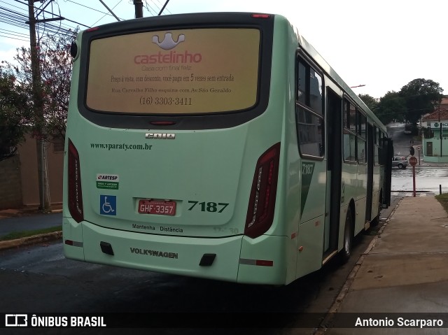 Viação Paraty 7187 na cidade de Araraquara, São Paulo, Brasil, por Antonio Scarparo. ID da foto: 9788046.