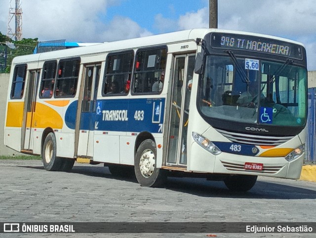 Transcol - Transportes Coletivos Ltda. 483 na cidade de Recife, Pernambuco, Brasil, por Edjunior Sebastião. ID da foto: 9786947.