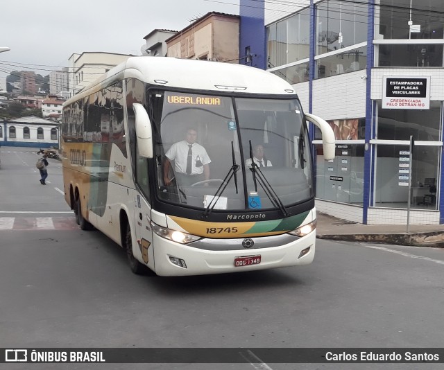 Empresa Gontijo de Transportes 18745 na cidade de São João del Rei, Minas Gerais, Brasil, por Carlos Eduardo Santos. ID da foto: 9787454.