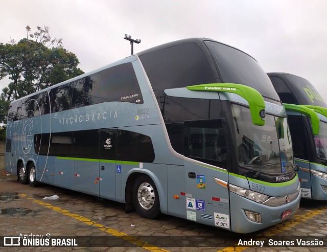 Viação Garcia 8822 na cidade de Curitiba, Paraná, Brasil, por Andrey  Soares Vassão. Número da foto: #9719048.