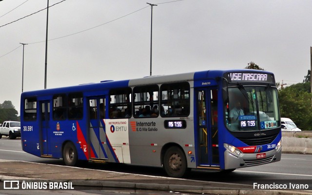 Empresa de Ônibus Vila Galvão 30.591 na cidade de São Paulo, São Paulo, Brasil, por Francisco Ivano. Número da foto: #9723758.