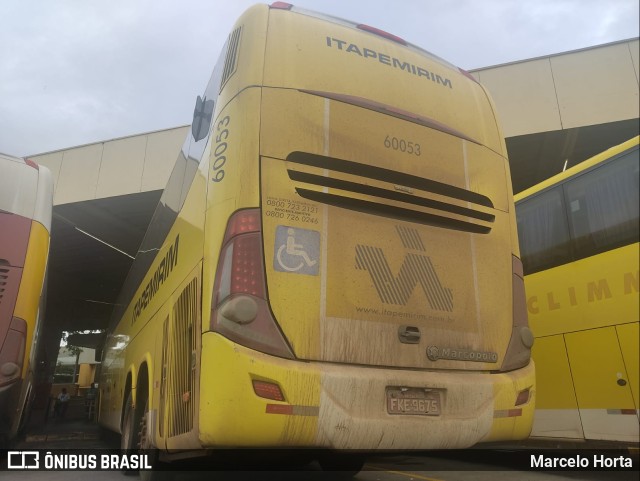 Viação Itapemirim 60053 na cidade de Ribeirão Preto, São Paulo, Brasil, por Marcelo Horta. ID da foto: 9722640.