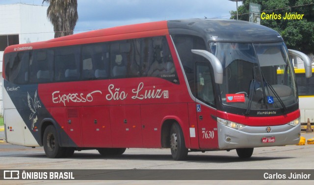 Expresso São Luiz 7630 na cidade de Goiânia, Goiás, Brasil, por Carlos Júnior. Número da foto: #9723200.