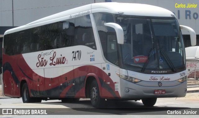 Expresso São Luiz 7470 na cidade de Goiânia, Goiás, Brasil, por Carlos Júnior. Número da foto: #9723067.