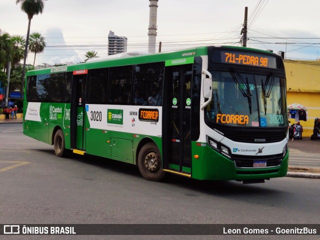 Expresso Caribus Transportes 3020 na cidade de Cuiabá, Mato Grosso, Brasil, por Leon Gomes. Número da foto: #9724869.