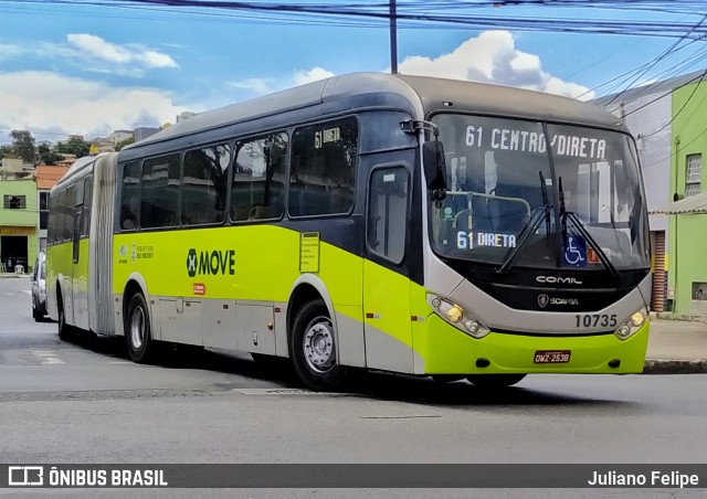 Milênio Transportes 10735 na cidade de Contagem, Minas Gerais, Brasil, por Juliano Felipe. ID da foto: 9724716.