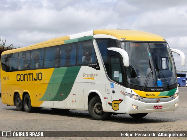 Empresa Gontijo de Transportes 19105 na cidade de Vitória da Conquista, Bahia, Brasil, por Felipe Pessoa de Albuquerque. ID da foto: 9726133.