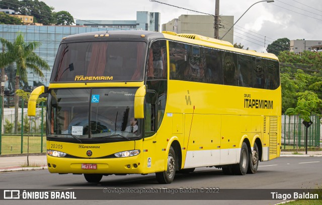 Viação Itapemirim 20205 na cidade de Vitória, Espírito Santo, Brasil, por Tiago Baldan. ID da foto: 9725033.