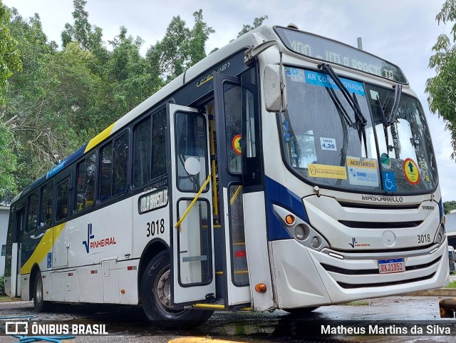 Viação Pinheiral 3018 na cidade de Volta Redonda, Rio de Janeiro, Brasil, por Matheus Martins da Silva. ID da foto: 9729367.