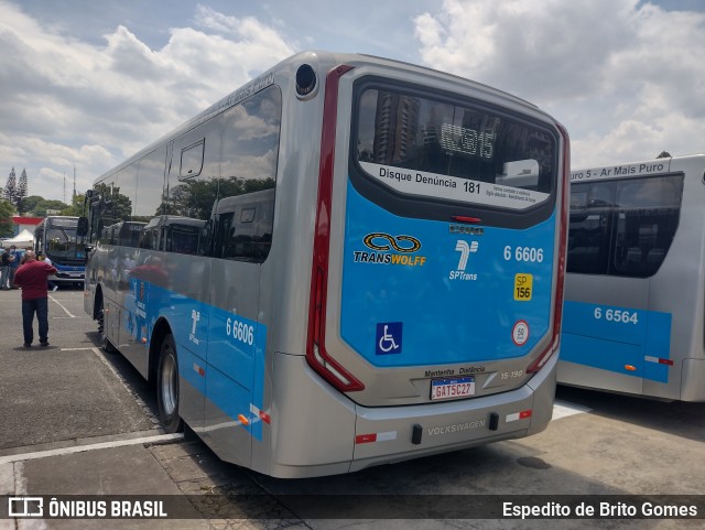 Transwolff Transportes e Turismo 6 6606 na cidade de São Paulo, São Paulo, Brasil, por Espedito de Brito Gomes. ID da foto: 9728376.