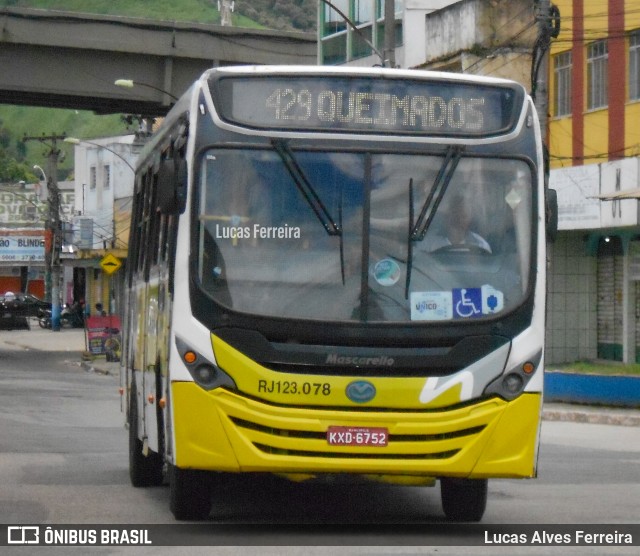 Viação Nilopolitana RJ 123.078 na cidade de Queimados, Rio de Janeiro, Brasil, por Lucas Alves Ferreira. ID da foto: 9732941.