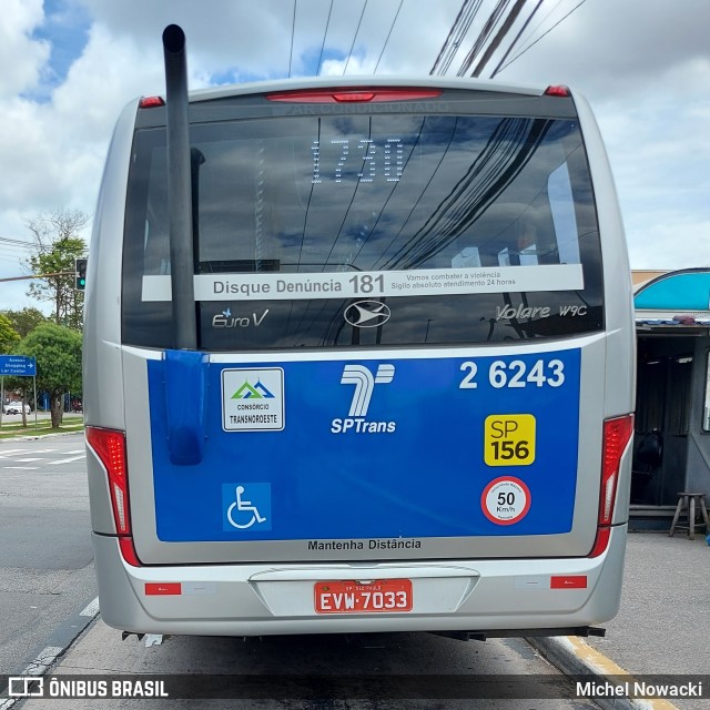 Transcooper > Norte Buss 2 6243 na cidade de São Paulo, São Paulo, Brasil, por Michel Nowacki. Número da foto: #9731402.