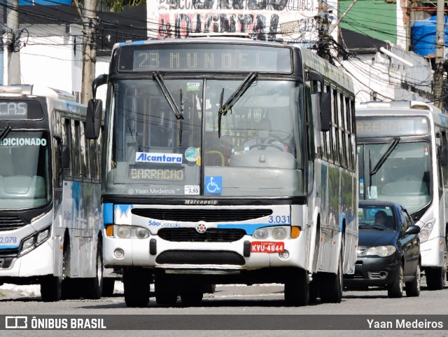 Auto Ônibus Alcântara 3.031 na cidade de São Gonçalo, Rio de Janeiro, Brasil, por Yaan Medeiros. ID da foto: 9732548.