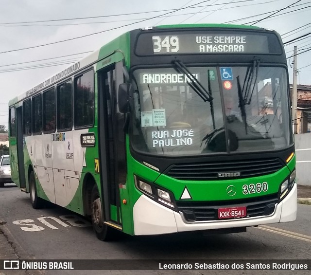 VB Transportes e Turismo 3260 na cidade de Campinas, São Paulo, Brasil, por Leonardo Sebastiao dos Santos Rodrigues. Número da foto: #9730672.