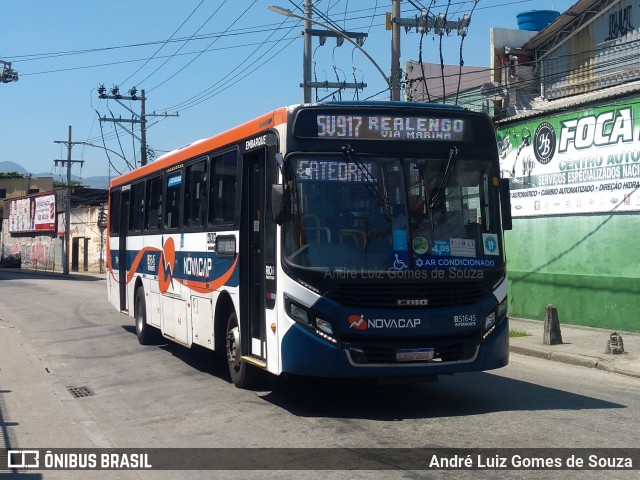 Viação Novacap B51645 na cidade de Rio de Janeiro, Rio de Janeiro, Brasil, por André Luiz Gomes de Souza. ID da foto: 9735402.