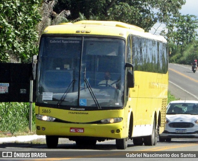 Viação Itapemirim 5865 na cidade de Itajuípe, Bahia, Brasil, por Gabriel Nascimento dos Santos. ID da foto: 9734401.