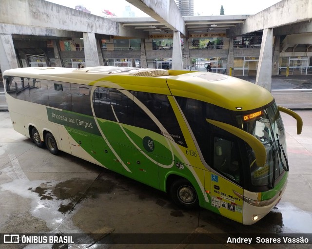 Expresso Princesa dos Campos 6136 na cidade de Curitiba, Paraná, Brasil, por Andrey  Soares Vassão. ID da foto: 9734010.