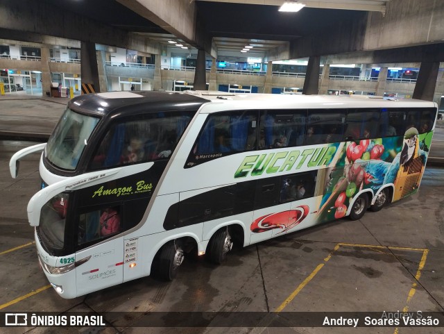 Eucatur - Empresa União Cascavel de Transportes e Turismo 4925 na cidade de Curitiba, Paraná, Brasil, por Andrey  Soares Vassão. Número da foto: #9734080.