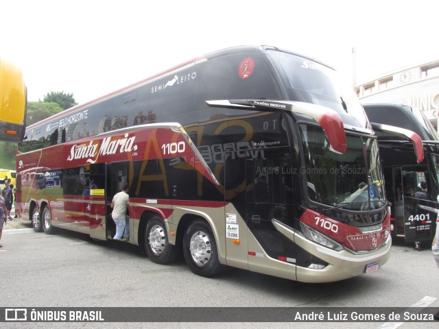 Santa Maria Fretamento e Turismo 1100 na cidade de São Paulo, São Paulo, Brasil, por André Luiz Gomes de Souza. ID da foto: 9735005.