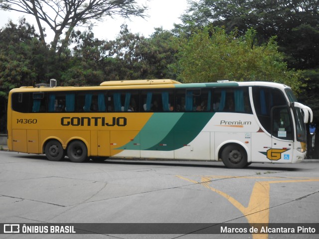 Empresa Gontijo de Transportes 14360 na cidade de São Paulo, São Paulo, Brasil, por Marcos de Alcantara Pinto. Número da foto: #9735599.