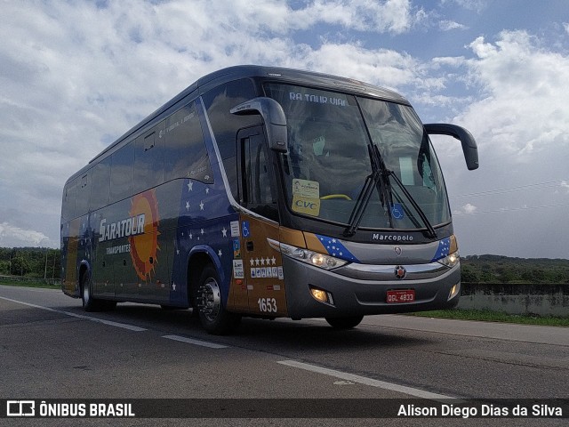 Saratour Transportes e Turismo 1653 na cidade de São José de Mipibu, Rio Grande do Norte, Brasil, por Alison Diego Dias da Silva. Número da foto: #9793647.
