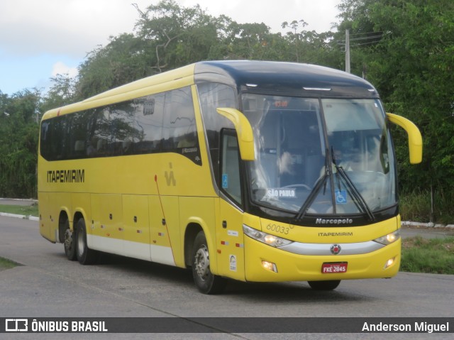 Viação Itapemirim 60033 na cidade de Recife, Pernambuco, Brasil, por Anderson Miguel. ID da foto: 9819034.