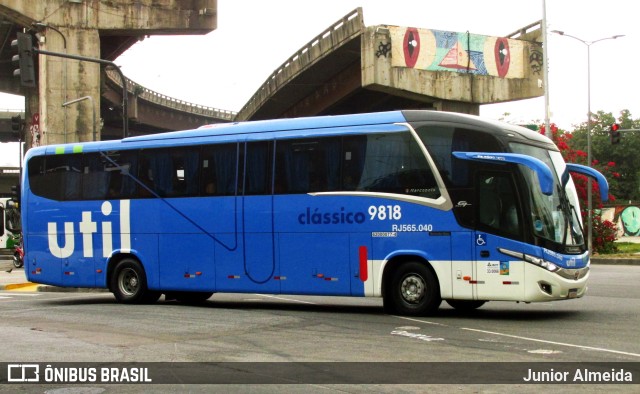 UTIL - União Transporte Interestadual de Luxo 9818 na cidade de Rio de Janeiro, Rio de Janeiro, Brasil, por Junior Almeida. ID da foto: 9818135.