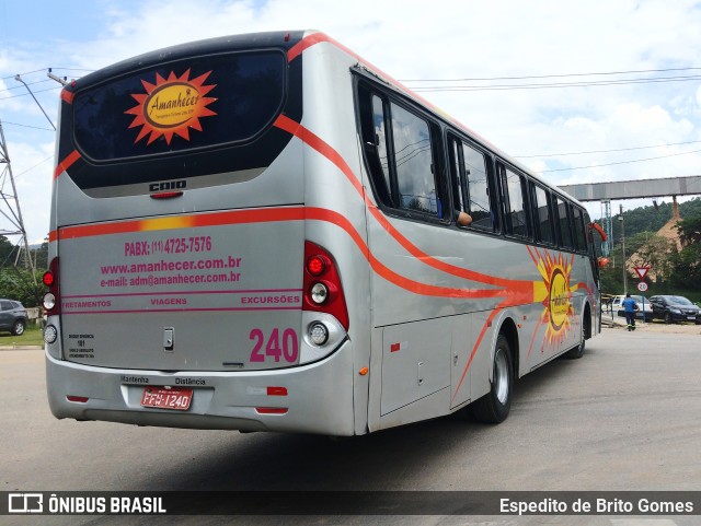 Amanhecer Transportes e Turismo 240 na cidade de Caieiras, São Paulo, Brasil, por Espedito de Brito Gomes. ID da foto: 9819279.