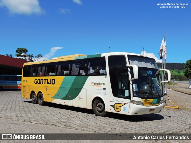 Empresa Gontijo de Transportes 12910 na cidade de João Monlevade, Minas Gerais, Brasil, por Antonio Carlos Fernandes. ID da foto: 9819225.