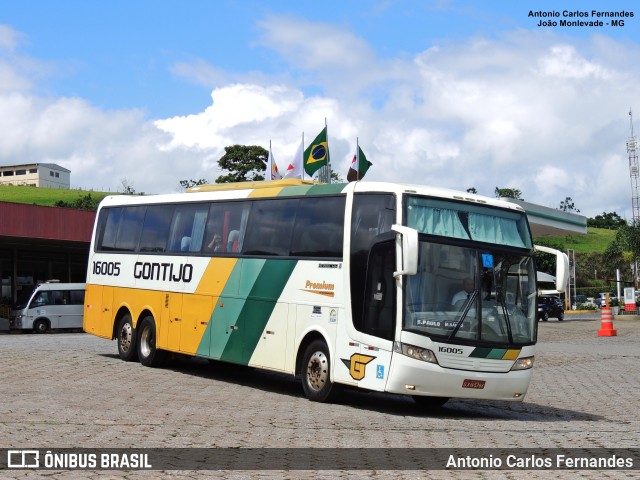 Empresa Gontijo de Transportes 16005 na cidade de João Monlevade, Minas Gerais, Brasil, por Antonio Carlos Fernandes. ID da foto: 9819264.