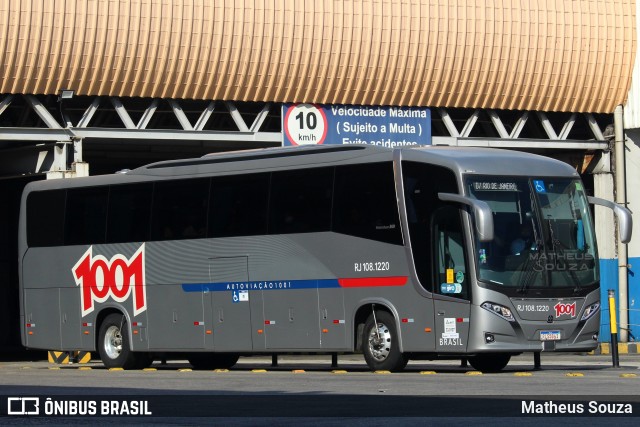 Auto Viação 1001 RJ 108.1220 na cidade de Rio de Janeiro, Rio de Janeiro, Brasil, por Matheus Souza. ID da foto: 9823187.