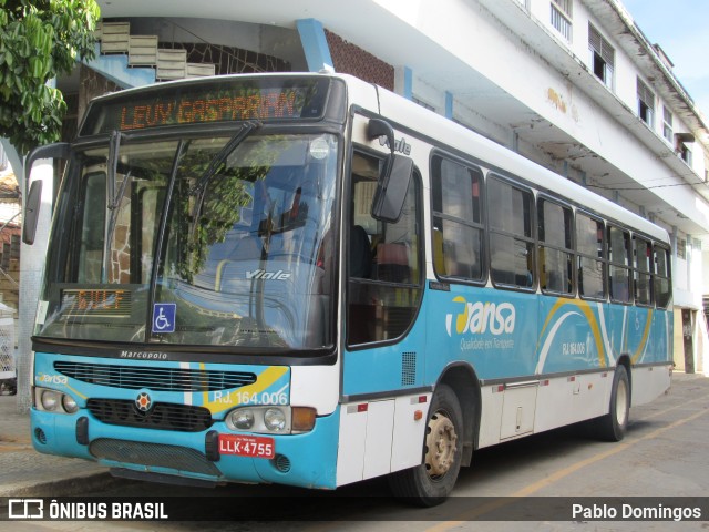 TRANSA - Transa Transporte Coletivo RJ 164.006 na cidade de Três Rios, Rio de Janeiro, Brasil, por Pablo Domingos. Número da foto: #9822406.