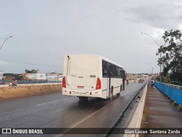 Transvida Transporte Coletivo 1835 na cidade de Ji-Paraná, Rondônia, Brasil, por Gian Lucas  Santana Zardo. ID da foto: 9821383.