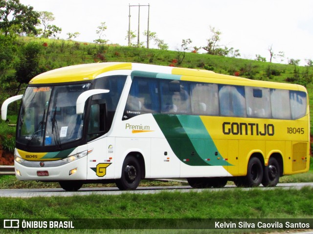 Empresa Gontijo de Transportes 18045 na cidade de Três Corações, Minas Gerais, Brasil, por Kelvin Silva Caovila Santos. ID da foto: 9822848.