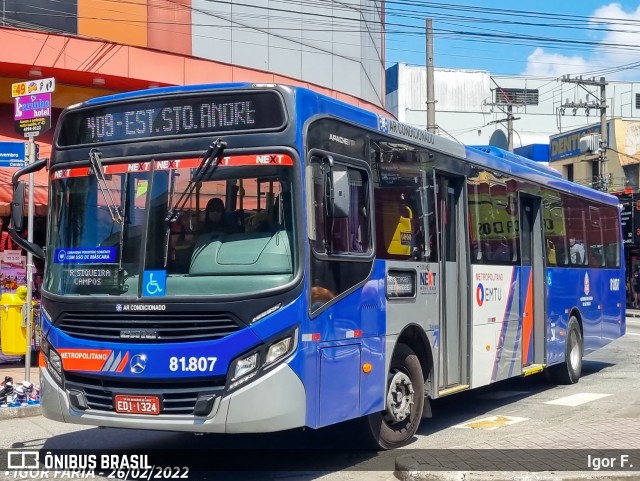 Next Mobilidade - ABC Sistema de Transporte 81.807 na cidade de Santo André, São Paulo, Brasil, por Igor F.. Número da foto: #9821253.