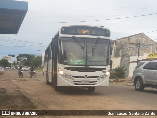 Transvida Transporte Coletivo 2043 na cidade de Ji-Paraná, Rondônia, Brasil, por Gian Lucas  Santana Zardo. Número da foto: #9825844.