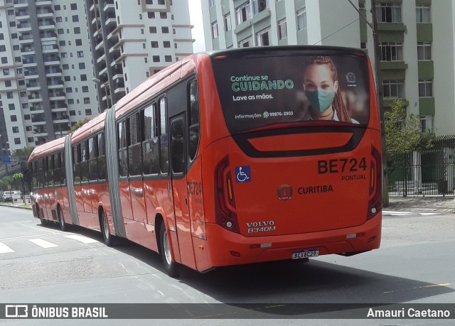 Transporte Coletivo Glória BE724 na cidade de Curitiba, Paraná, Brasil, por Amauri Caetano. Número da foto: #9824276.