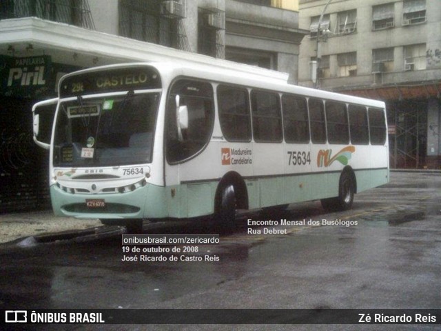 Viação Madureira Candelária 75634 na cidade de Rio de Janeiro, Rio de Janeiro, Brasil, por Zé Ricardo Reis. ID da foto: 9828612.