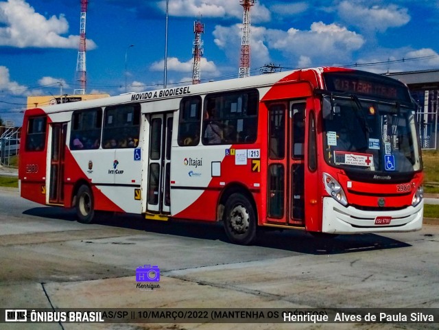 Itajaí Transportes Coletivos 2980 na cidade de Campinas, São Paulo, Brasil, por Henrique Alves de Paula Silva. ID da foto: 9834071.