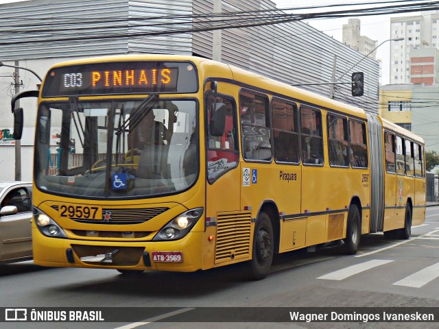 Viação Piraquara 29597 na cidade de Curitiba, Paraná, Brasil, por Wagner Domingos Ivanesken. ID da foto: 9835098.