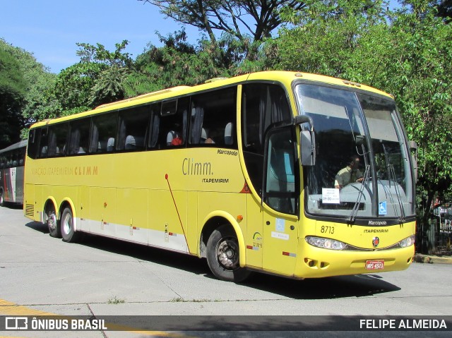 Viação Itapemirim 8713 na cidade de São Paulo, São Paulo, Brasil, por FELIPE ALMEIDA. ID da foto: 9838444.