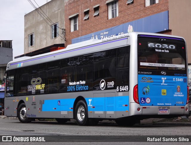 Transwolff Transportes e Turismo 6 6449 na cidade de São Paulo, São Paulo, Brasil, por Rafael Santos Silva. ID da foto: 9843722.