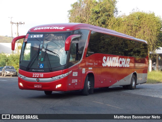 Viação Santa Cruz 22218 na cidade de Juiz de Fora, Minas Gerais, Brasil, por Mattheus Bassamar Neto. Número da foto: #9841646.