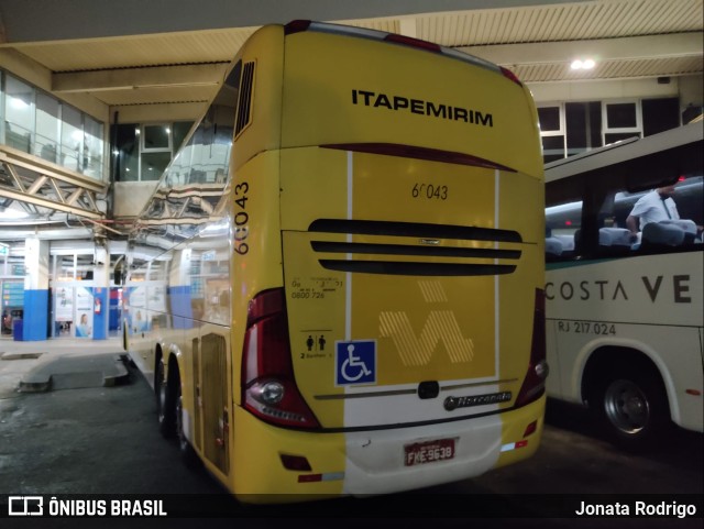 Viação Itapemirim 60043 na cidade de Rio de Janeiro, Rio de Janeiro, Brasil, por Jonata Rodrigo. Número da foto: #9842820.